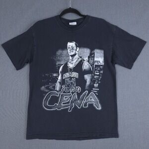 Vintage John Cena Shirt Size Medium Black Chain Gang WWE‎ WWF Y2K Wrestling